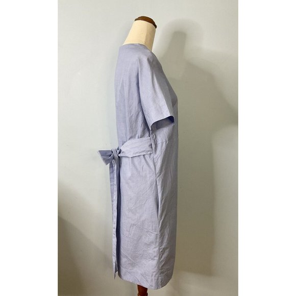 COS Blue Short Sleeve Cotton Wrap Pocket Dress Size EUR 34 - Picture 5 of 12